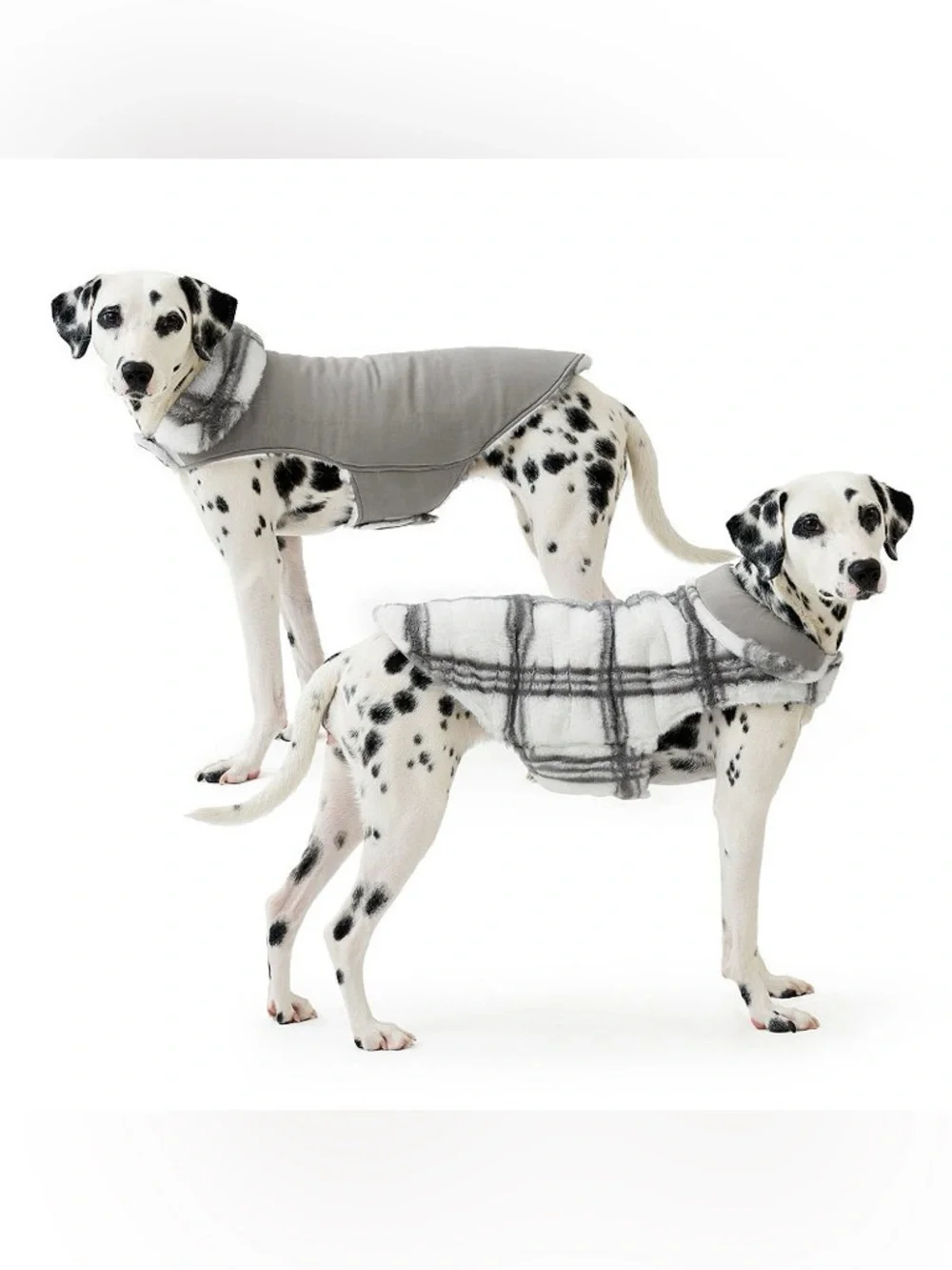 Koolaburra UGG Medium Danny Faux Fur Reversible Pet Vest Cozy White Gray Plaid